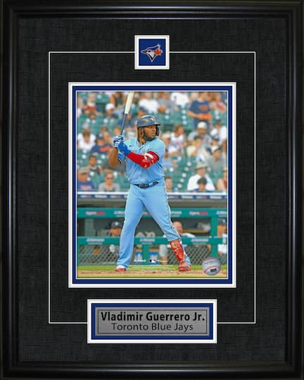 Vladimir Guerrero Jr. Framed 8" x 10" with Pin and Plate Toronto Blue Jays Stance-V 16" x 20"